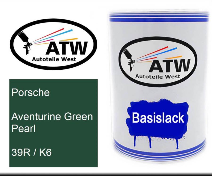 Porsche, Aventurine Green Pearl, 39R / K6: 500ml Lackdose, von ATW Autoteile West.